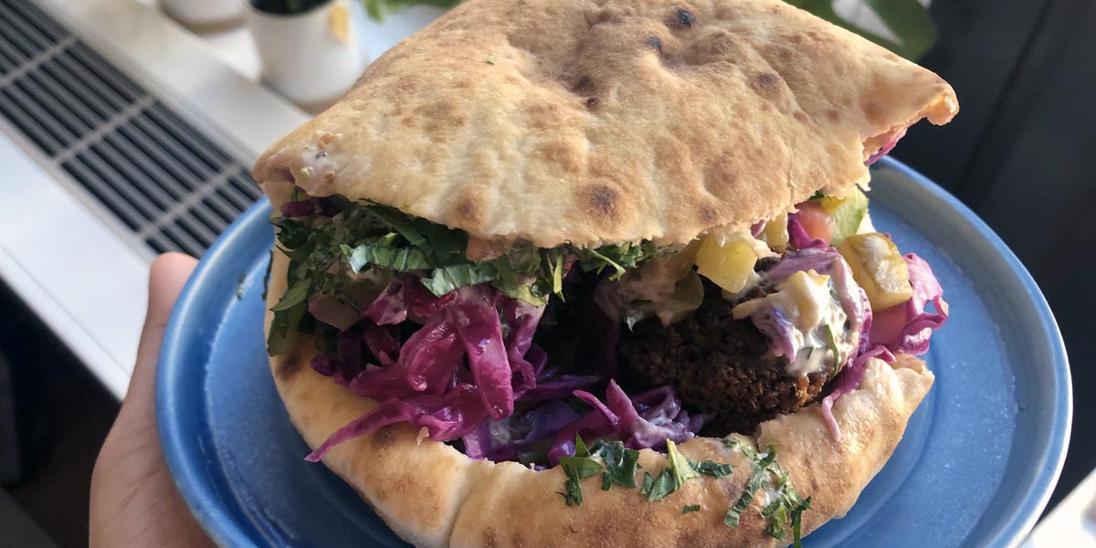 Falafel sandsich on plate Falafel sandsich on plate